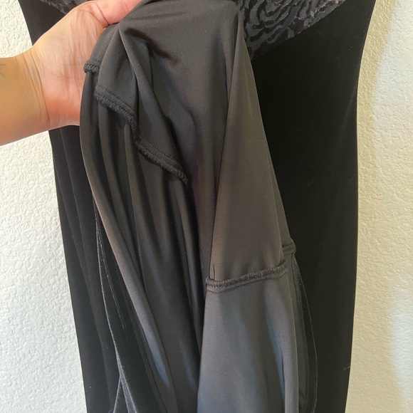 Vintage Black Velvet Floral Maxi Dress - Picture 6 of 8